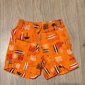 Vintage Carter's baby Orange Surfboard Patterned Shorts